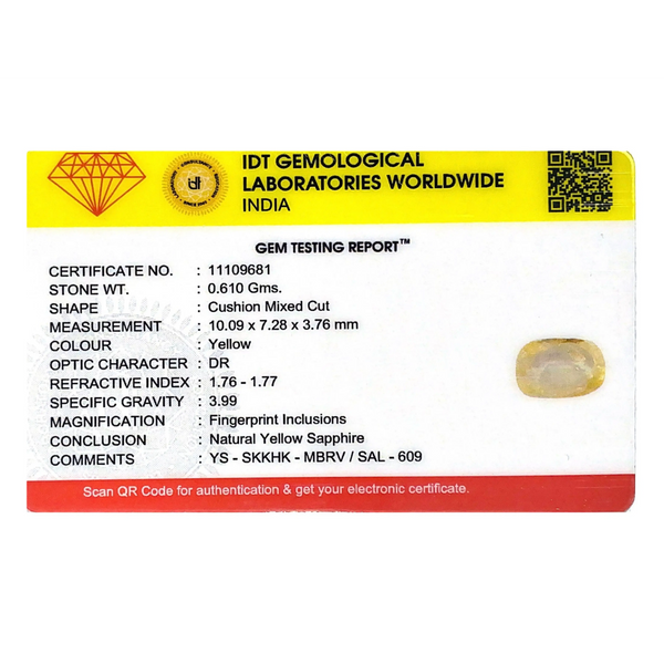 Yellow Sapphire - 3.05 Carat