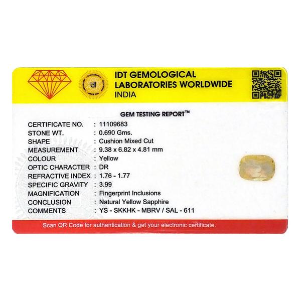 Yellow Sapphire - 3.45 Carat