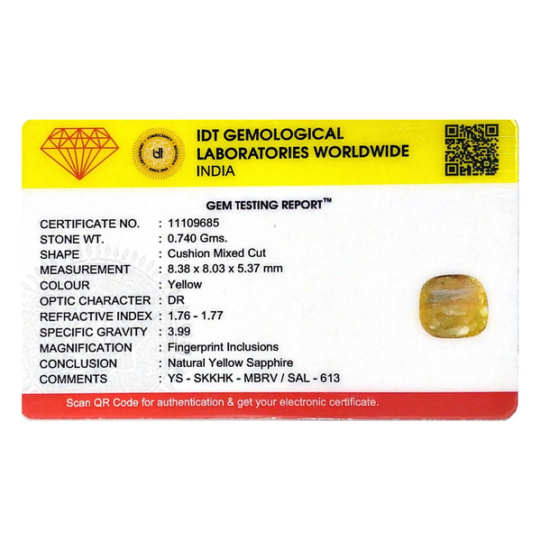 Yellow Sapphire - 3.7 Carat