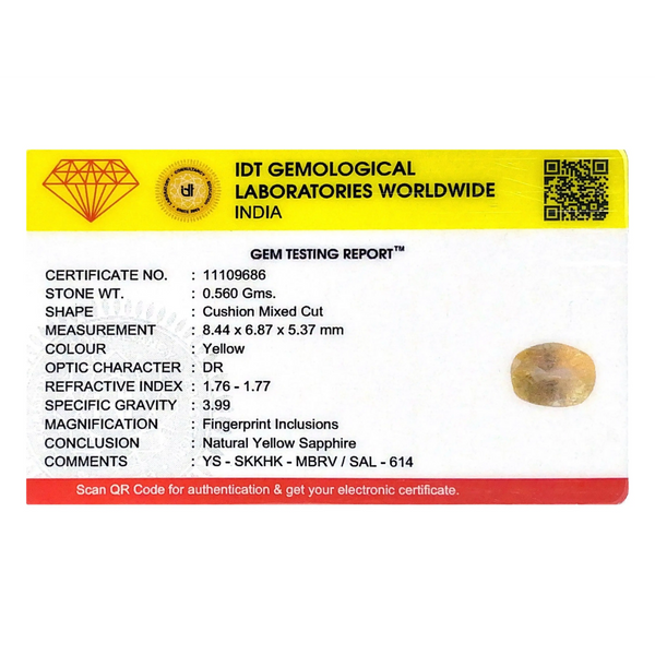 Yellow Sapphire - 2.8 Carat