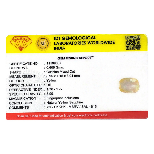 Yellow Sapphire - 3.03 Carat