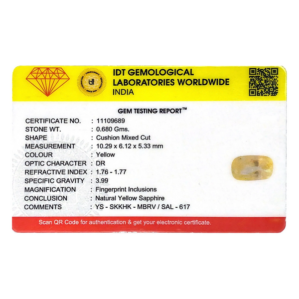 Yellow Sapphire - 3.4 Carat