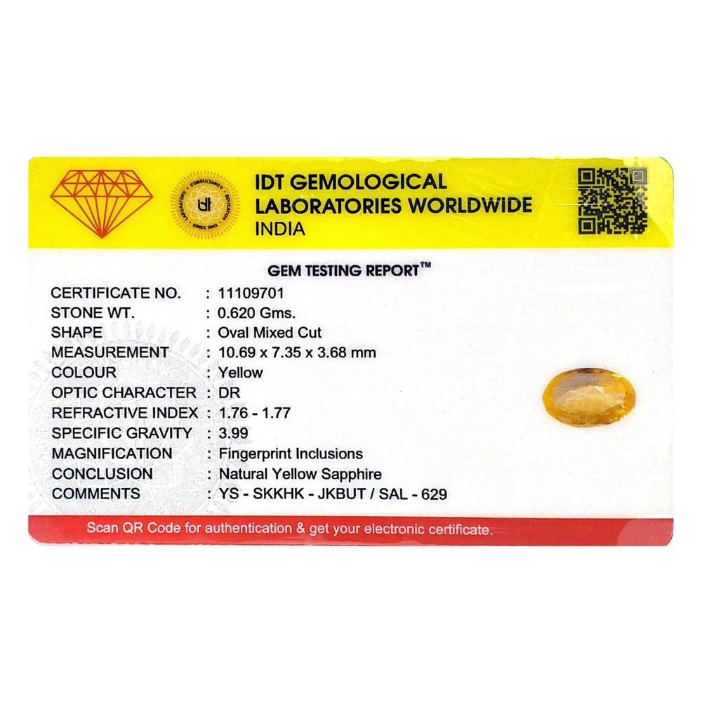 Yellow Sapphire - 3.1 Carat