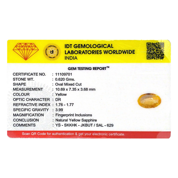 Yellow Sapphire - 3.1 Carat