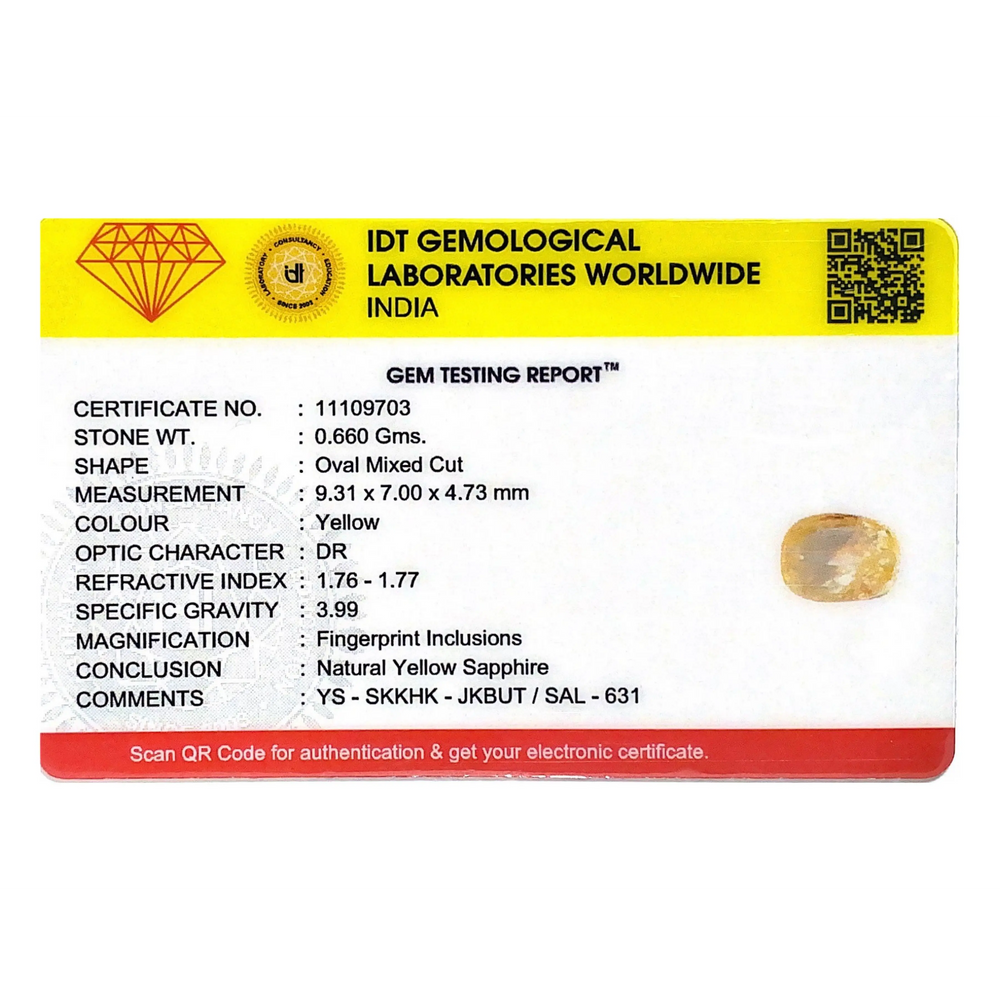 Yellow Sapphire - 3.3 Carat
