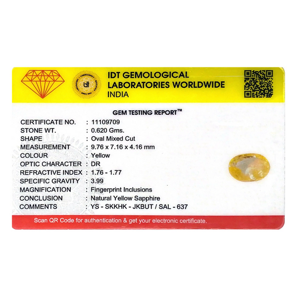 Yellow Sapphire - 3.1 Carat