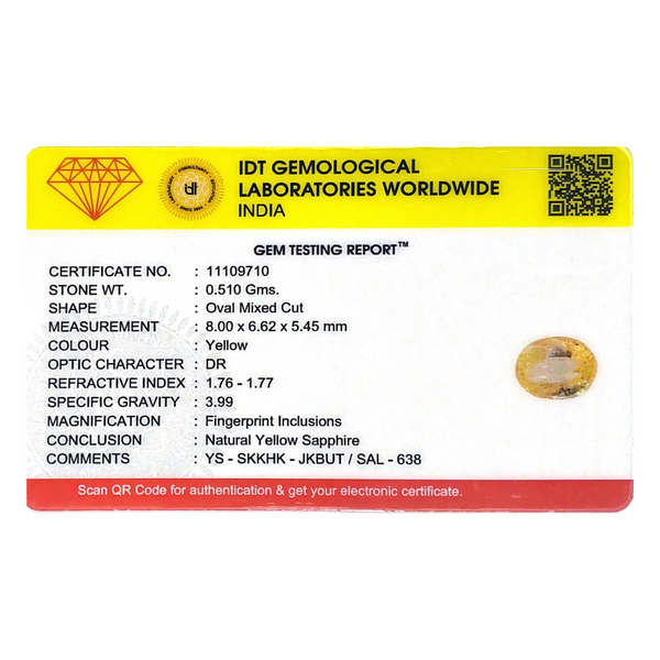 Yellow Sapphire - 2.55 Carat
