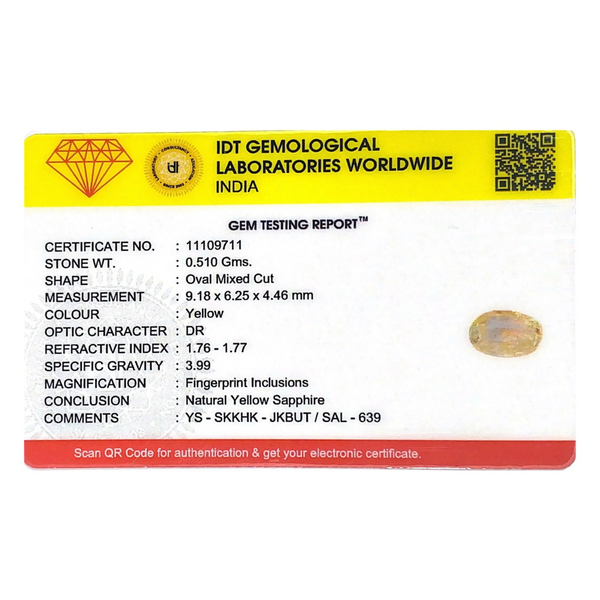 Yellow Sapphire - 2.55 Carat