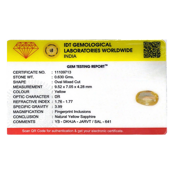 Yellow Sapphire - 3.15 Carat