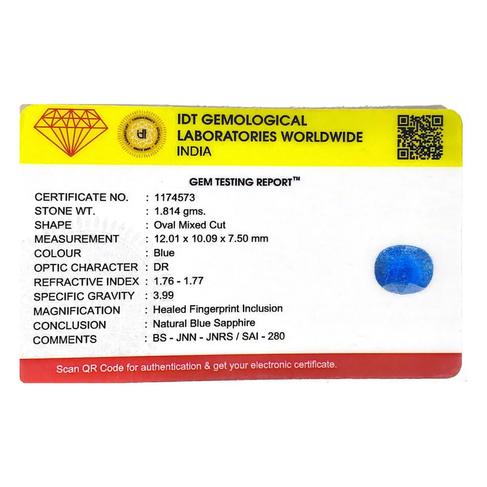 Blue Sapphire - 9.07 Carat - Pramogh