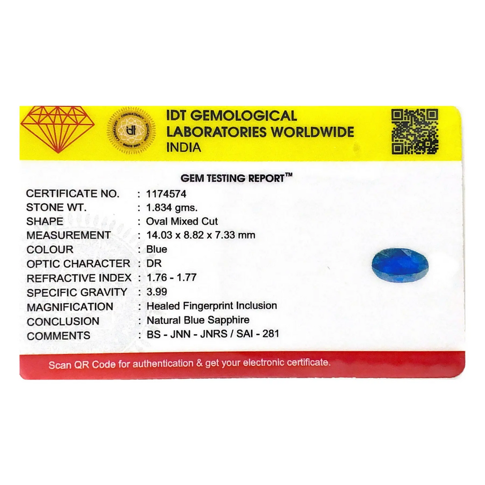 Blue Sapphire - 9.17 Carat - Pramogh