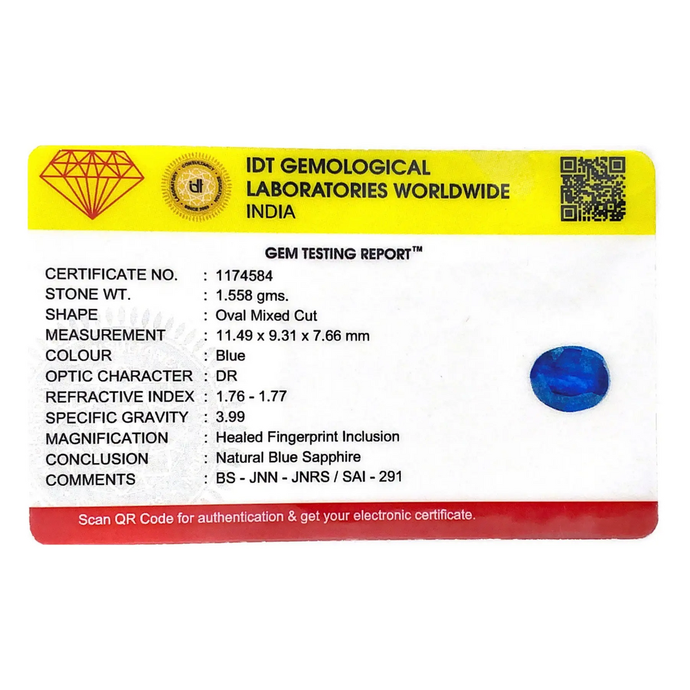 Blue Sapphire - 7.79 Carat - Pramogh