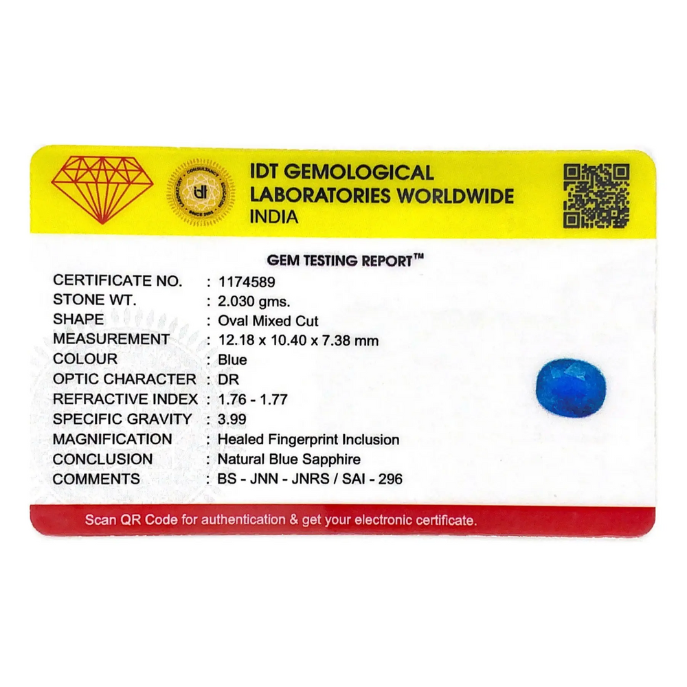 Blue Sapphire - 10.15 Carat - Pramogh