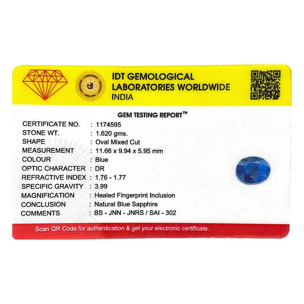 Blue Sapphire - 8.1 Carat - Pramogh