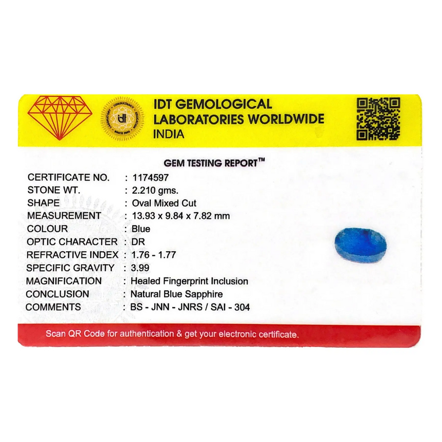 Blue Sapphire - 11.05 Carat - Pramogh