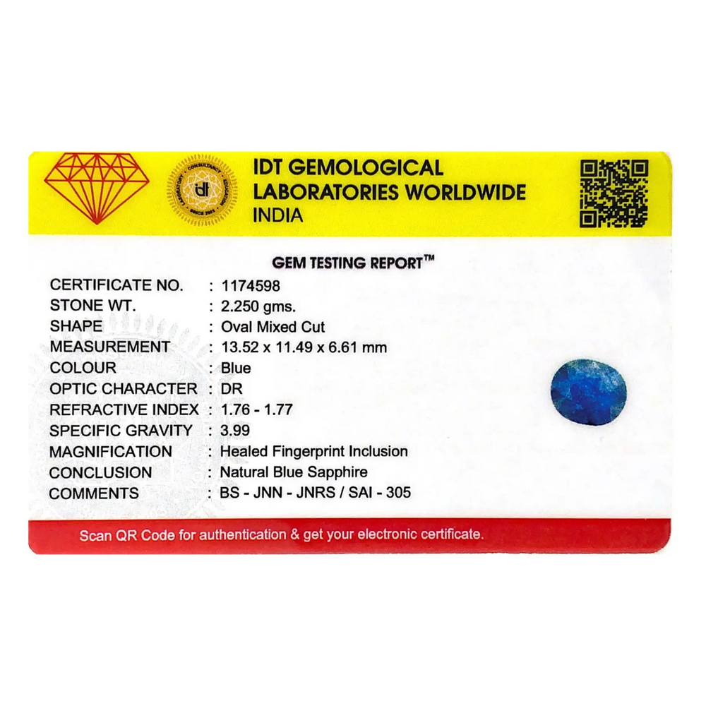 Blue Sapphire - 11.25 Carat - Pramogh