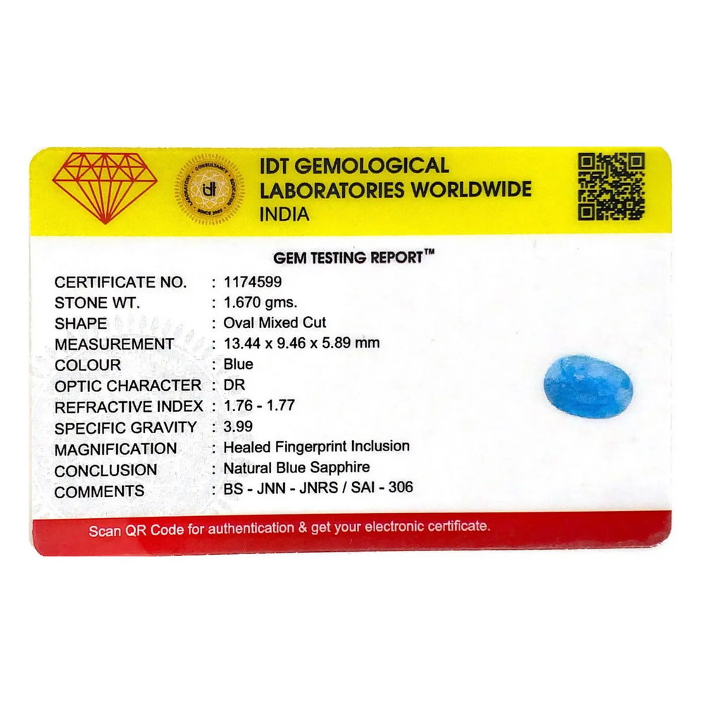 Blue Sapphire - 8.35 Carat - Pramogh