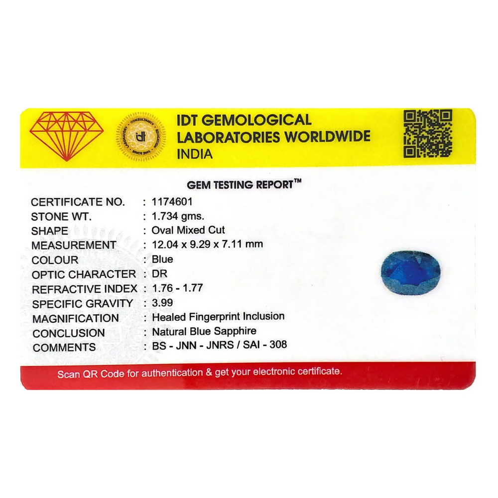 Blue Sapphire - 8.67 Carat - Pramogh