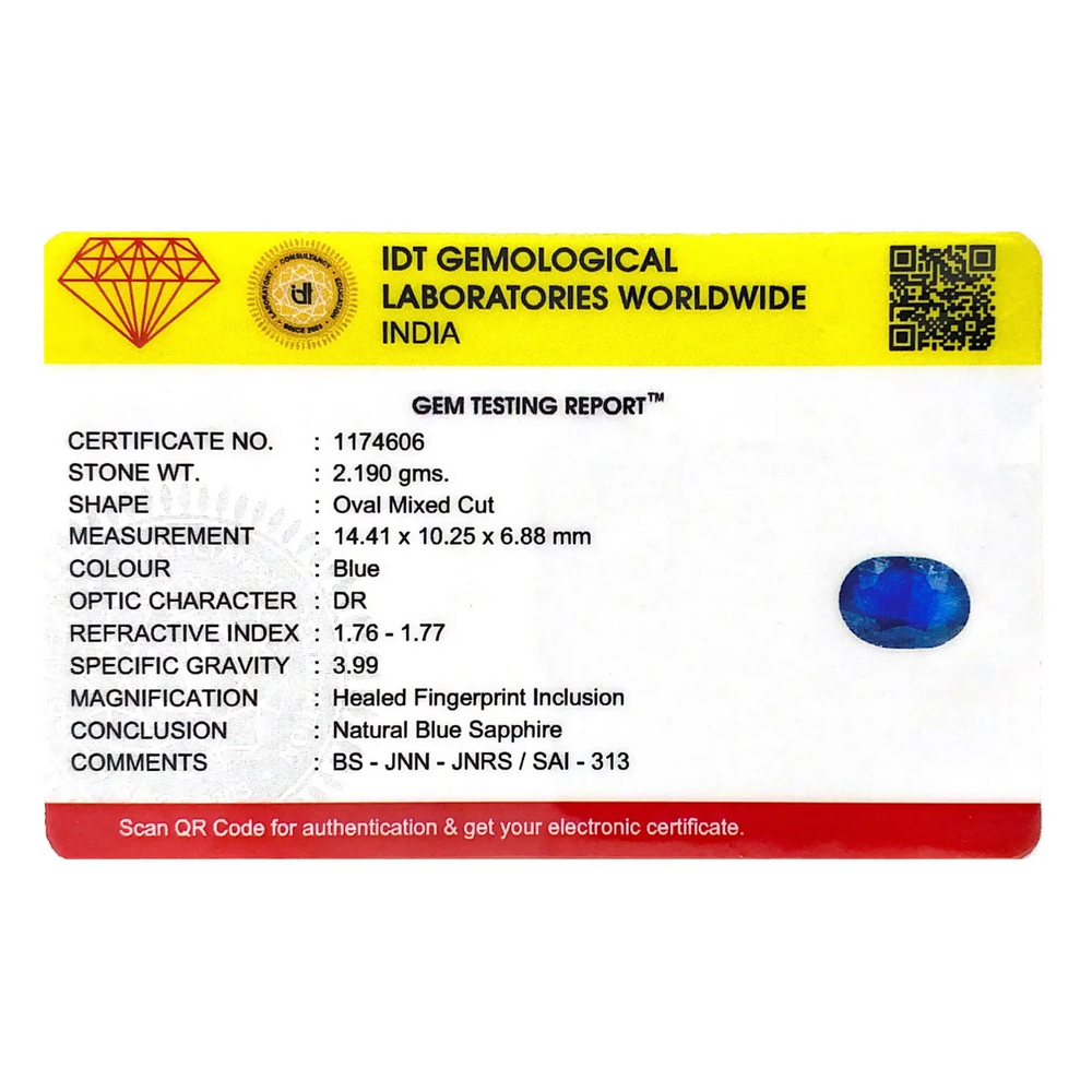 Blue Sapphire - 10.95 Carat - Pramogh
