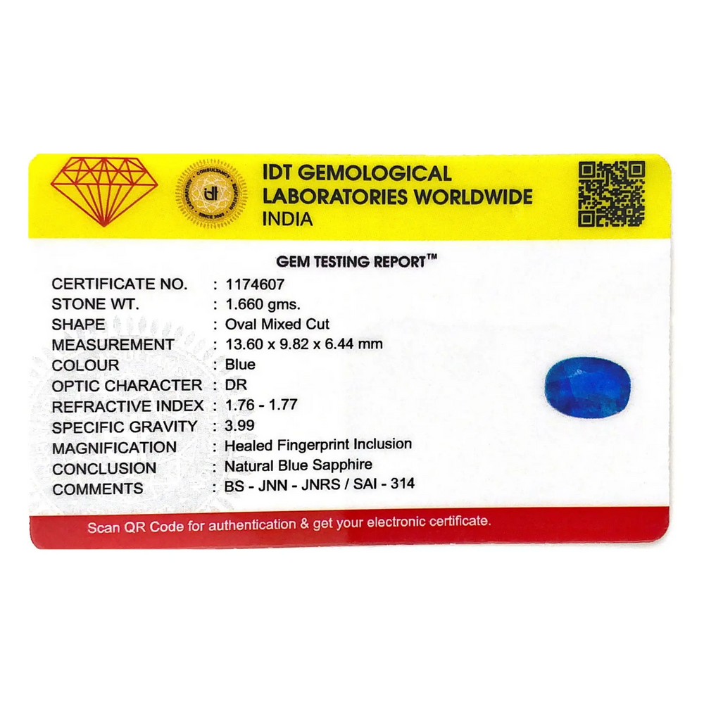 Blue Sapphire - 8.3 Carat - Pramogh