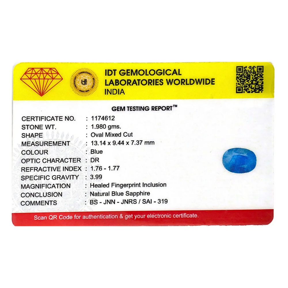 Blue Sapphire - 9.9 Carat - Pramogh