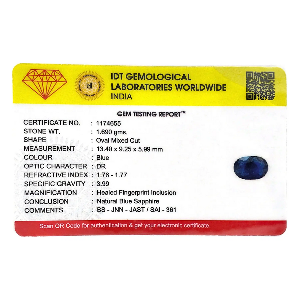 Blue Sapphire - 8.45 Carat - Pramogh