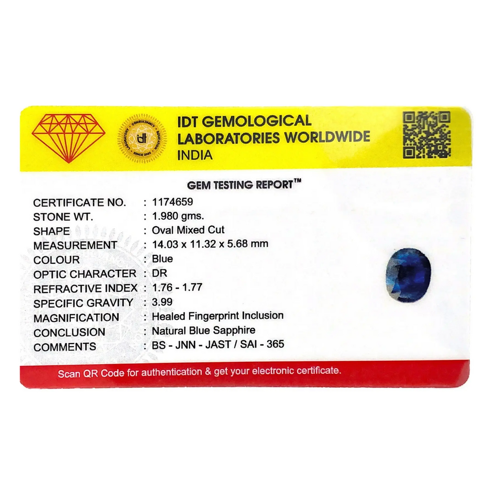 Blue Sapphire - 9.9 Carat - Pramogh