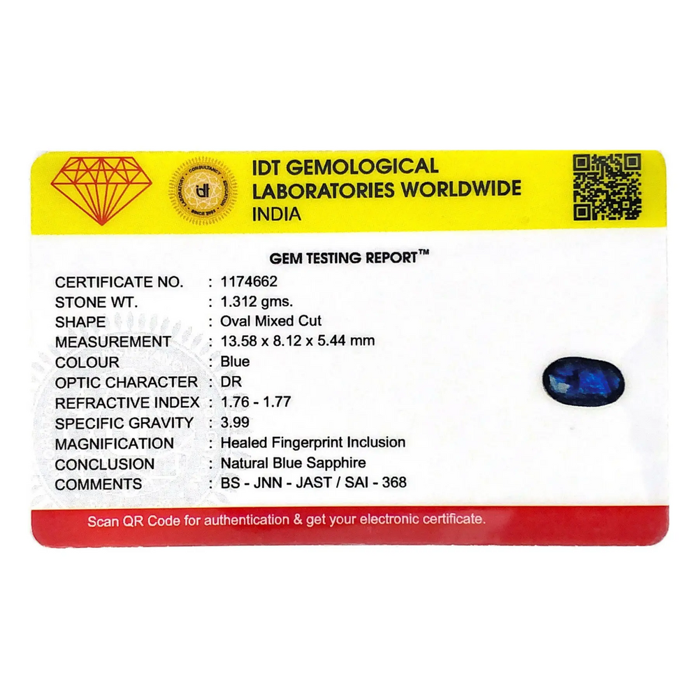 Blue Sapphire - 6.57 Carat - Pramogh