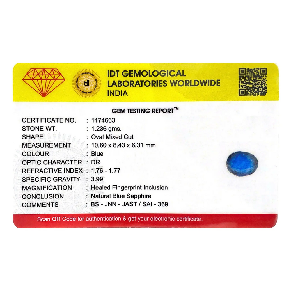 Blue Sapphire - 6.18 Carat - Pramogh