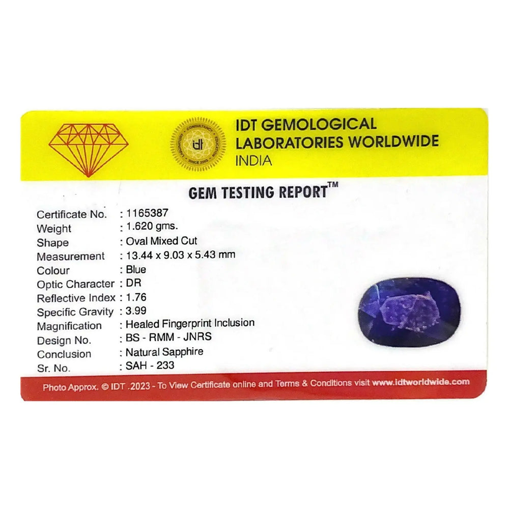 Blue Sapphire - 8.1 Carat - Pramogh