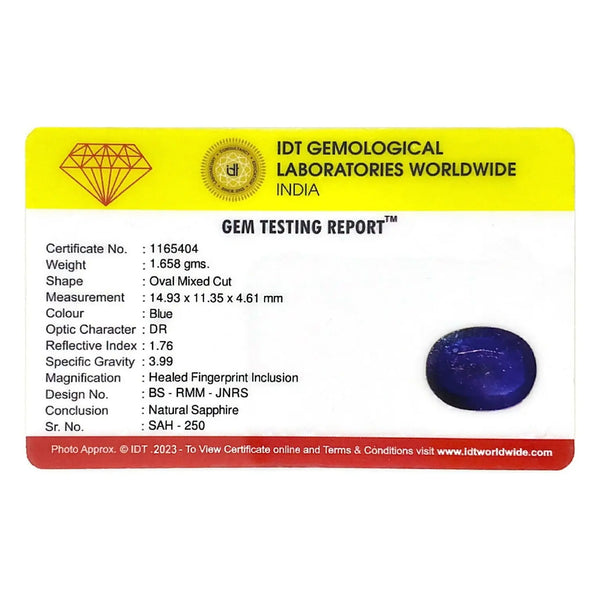 Blue Sapphire - 8.29 Carat