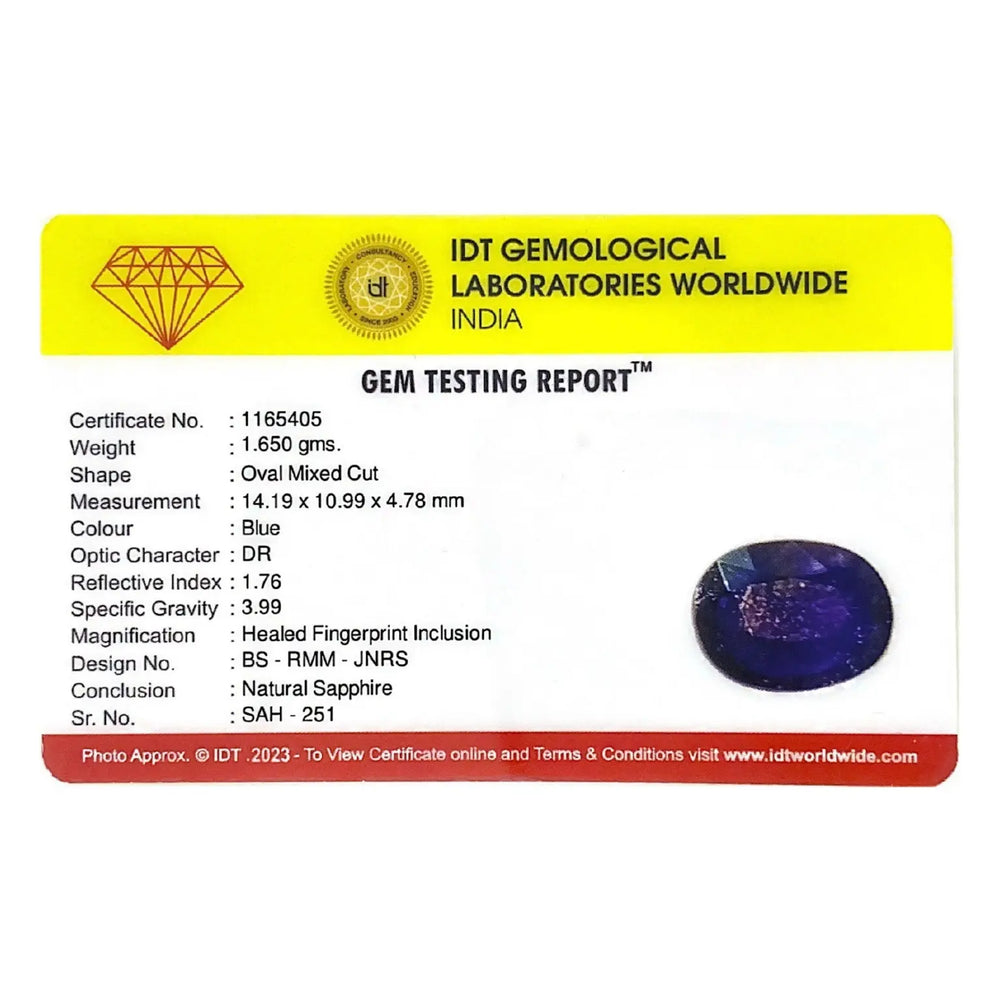 Blue Sapphire - 8.25 Carat - Pramogh