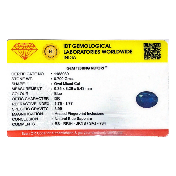 Blue Sapphire - 3.95 Carat