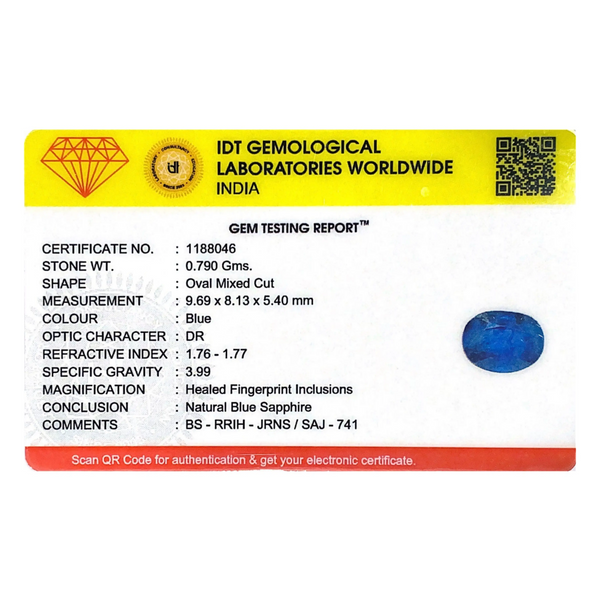 Blue Sapphire - 3.95 Carat