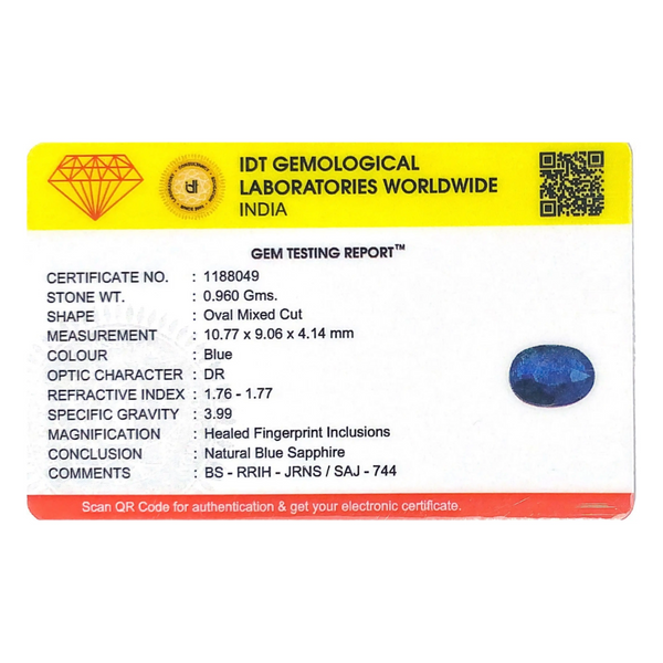 Blue Sapphire - 4.8 Carat