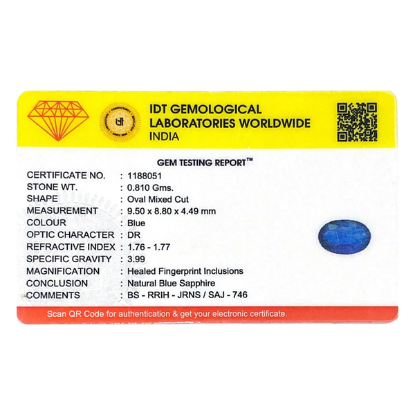 Blue Sapphire - 4.05 Carat