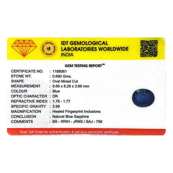 Blue Sapphire - 3.45 Carat
