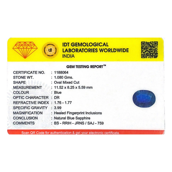 Blue Sapphire - 5.4 Carat