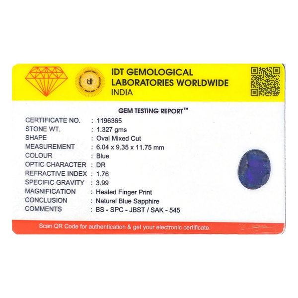 Blue Sapphire - 6.64 Carat