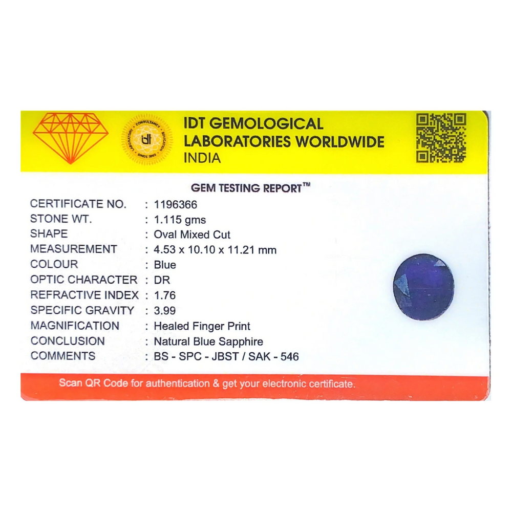 Blue Sapphire - 5.58 Carat