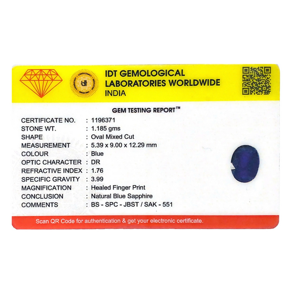 Blue Sapphire - 5.93 Carat