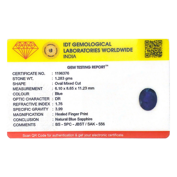 Blue Sapphire - 6.42 Carat