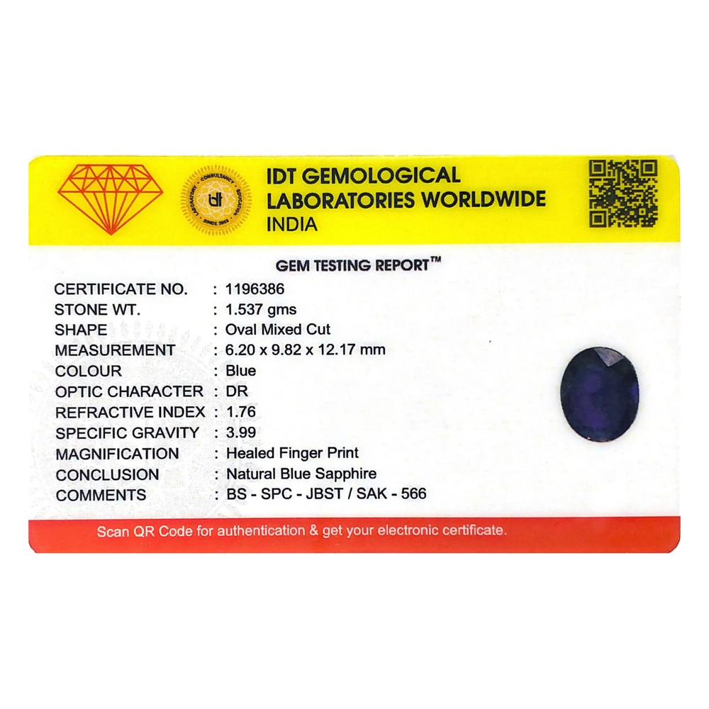 Blue Sapphire - 7.69 Carat