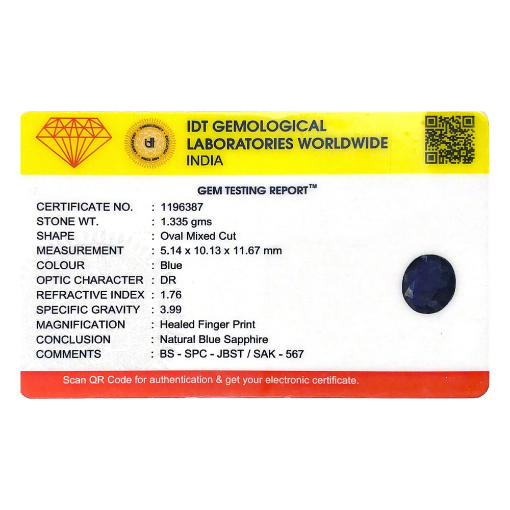 Blue Sapphire - 6.68 Carat