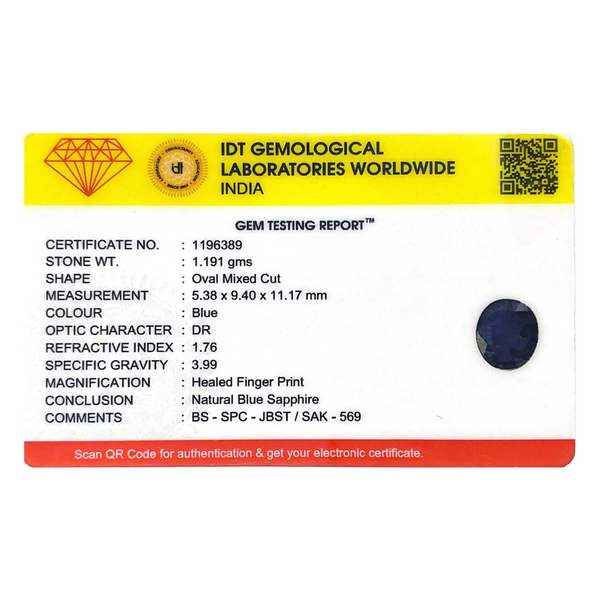 Blue Sapphire - 5.96 Carat