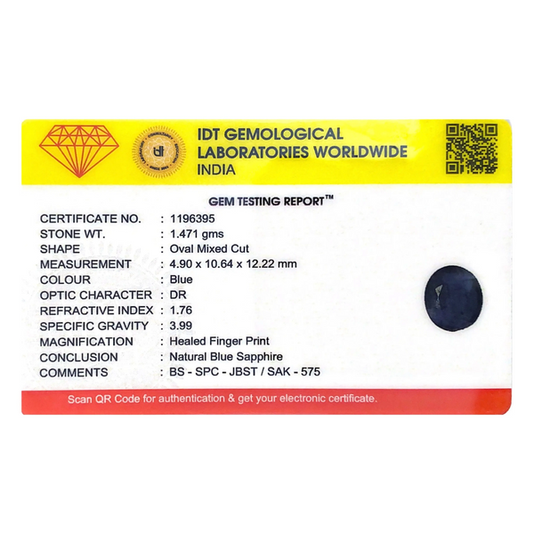 Blue Sapphire - 7.36 Carat