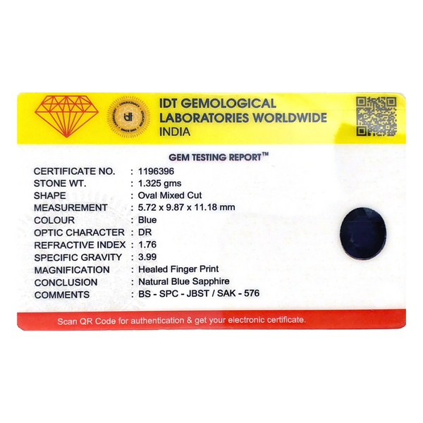 Blue Sapphire - 6.63 Carat