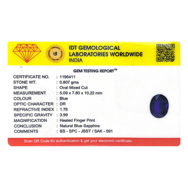 Blue Sapphire - 4.04 Carat