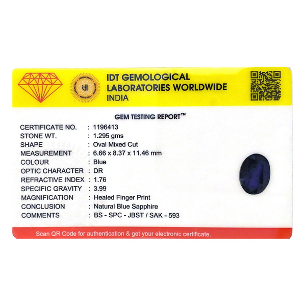 Blue Sapphire - 6.48 Carat