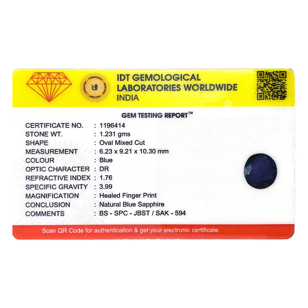 Blue Sapphire - 6.16 Carat